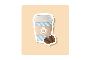 Coffee To Go Sticker Illustration