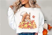 Autumn Squirrel Clipart, an Illustration by Watercolor design (Thumbnail 2 of 5)