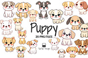 Cute puppy Dog Kawaii style PNG, an Illustration by TukTuk Design (Thumbnail 1 of 2)