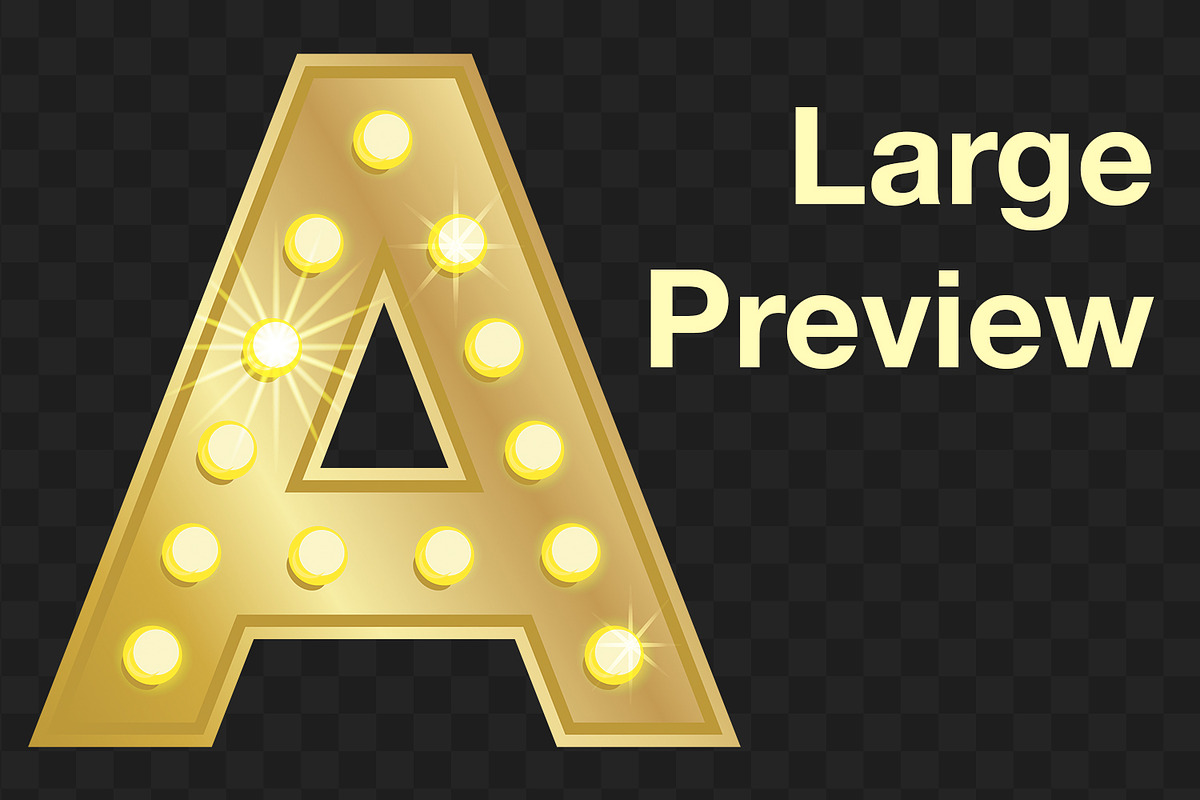 Gold retro letters vector PNG EPS AI, an Object Graphic by MariiaVD (Photo 3 of 6)