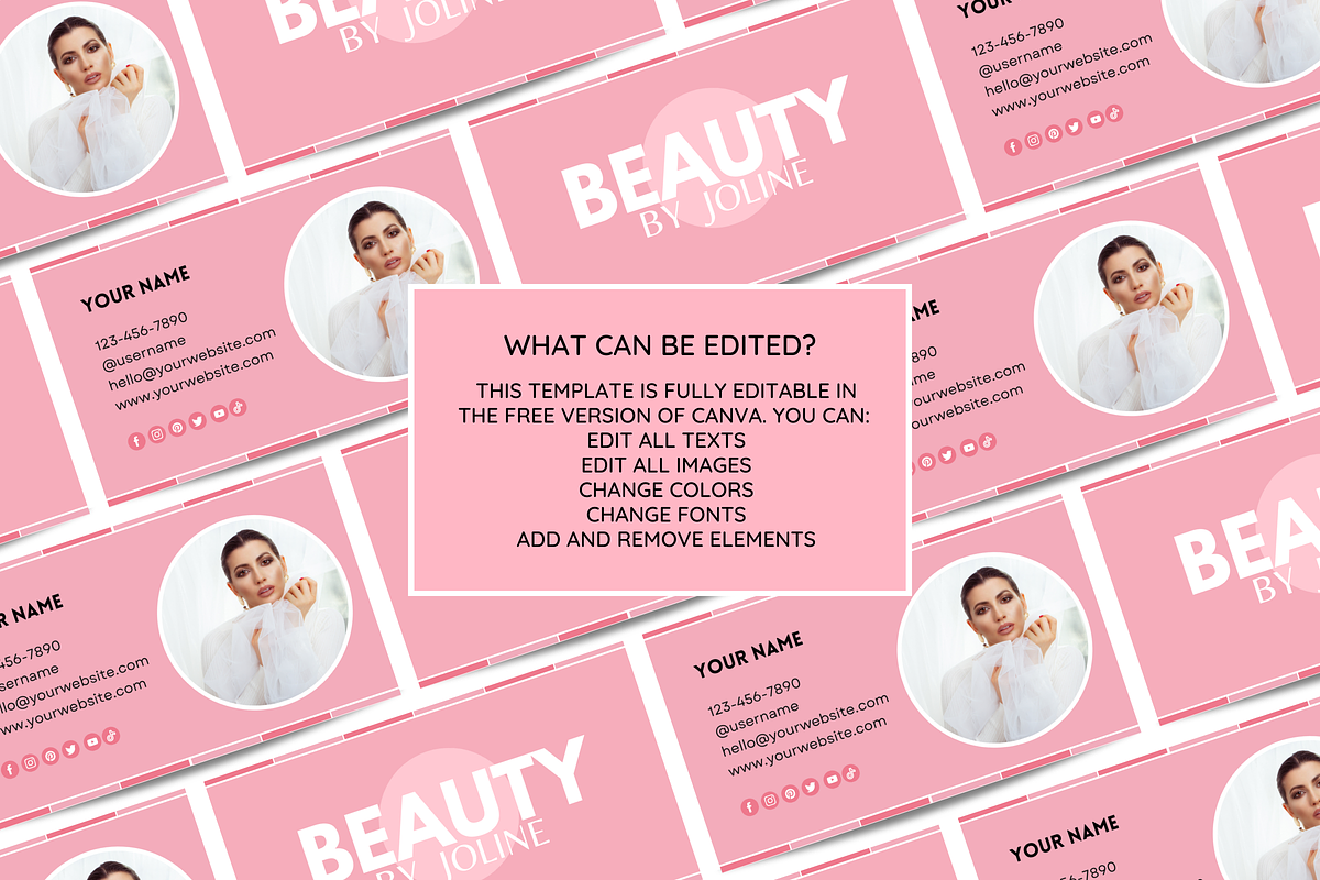 Pink Business Card Template, a Business Card Template by SunshineStudioBoutique (Photo 3 of 9)