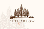 Vintage retro Pines cedar tree, a Branding & Logo Template by Vinsvectory (Thumbnail 2 of 3)