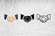 Handshake Icons Vector Color Black, an Outline Icon by Artonix (Thumbnail 2 of 2)