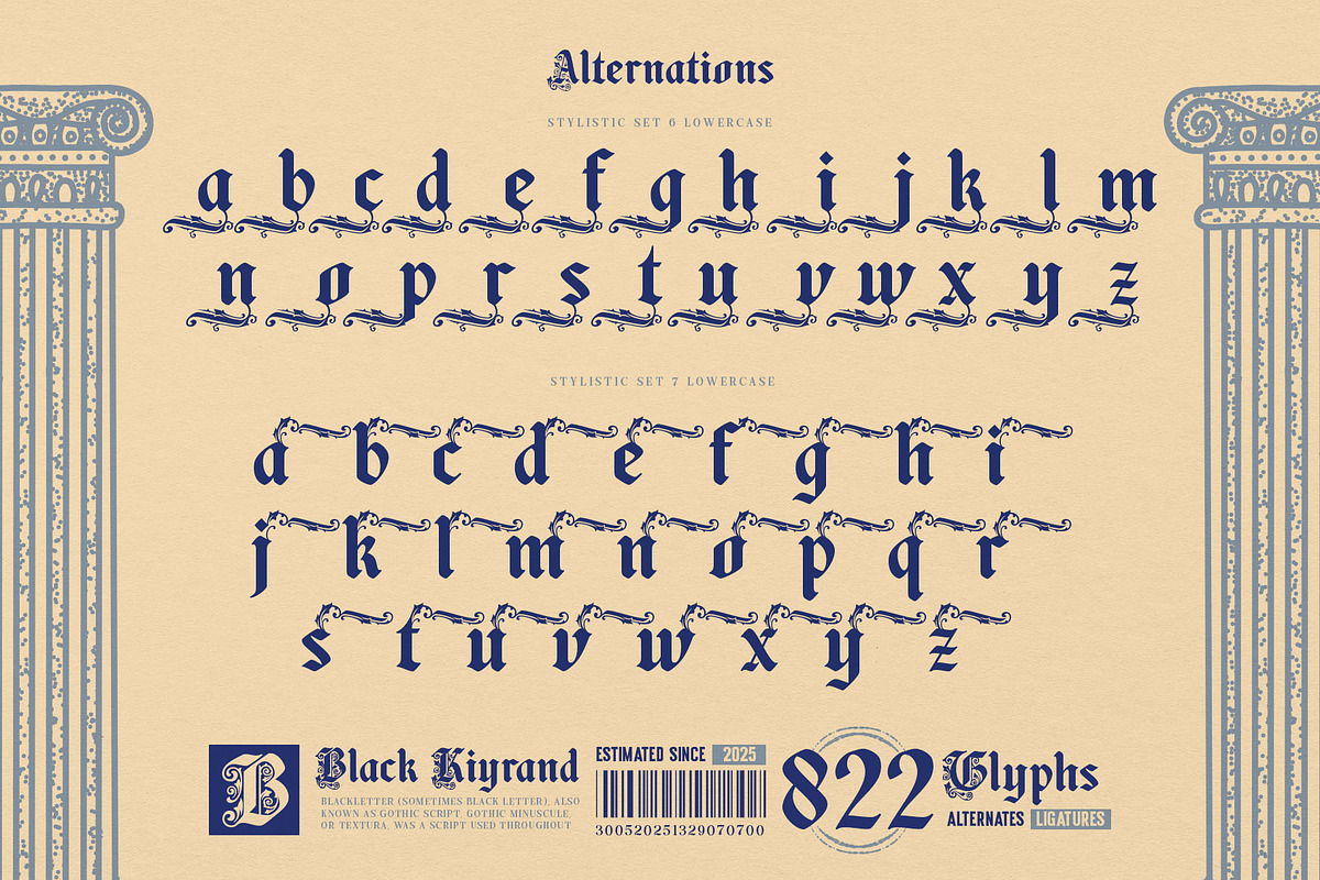 Black Kiyrand Typeface, a Blackletter Font by alit design (Photo 12 of 17)