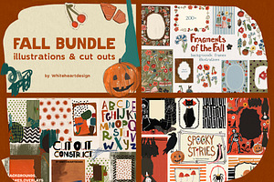 Fall Illustrations & Cut Outs Bundle, a Decorative Illustration by whiteheartdesign