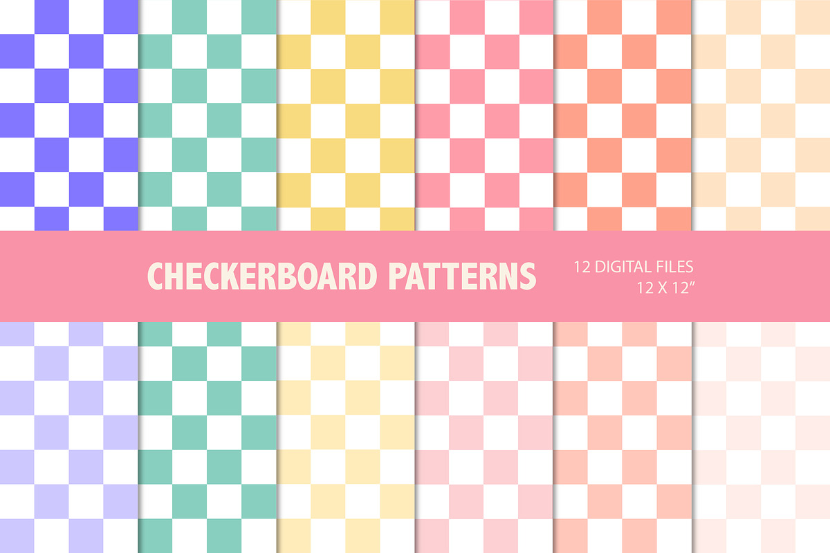 Summer Checkerboard Patterns, a Pattern Graphic by Patterns for Dessert (Photo 1 of 5)