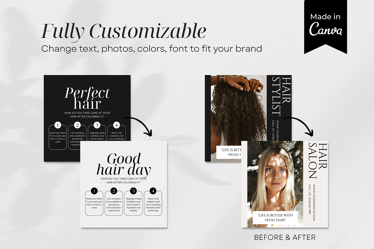 Hair Instagram Post Template, a Social Media Template by ShopRShop (Photo 5 of 10)