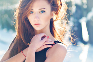 frozen beautiful girl