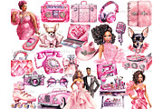 Fashion Black Girl Clipart PNG, a Person Illustration by GlamArtZhanna (Thumbnail 2 of 5)