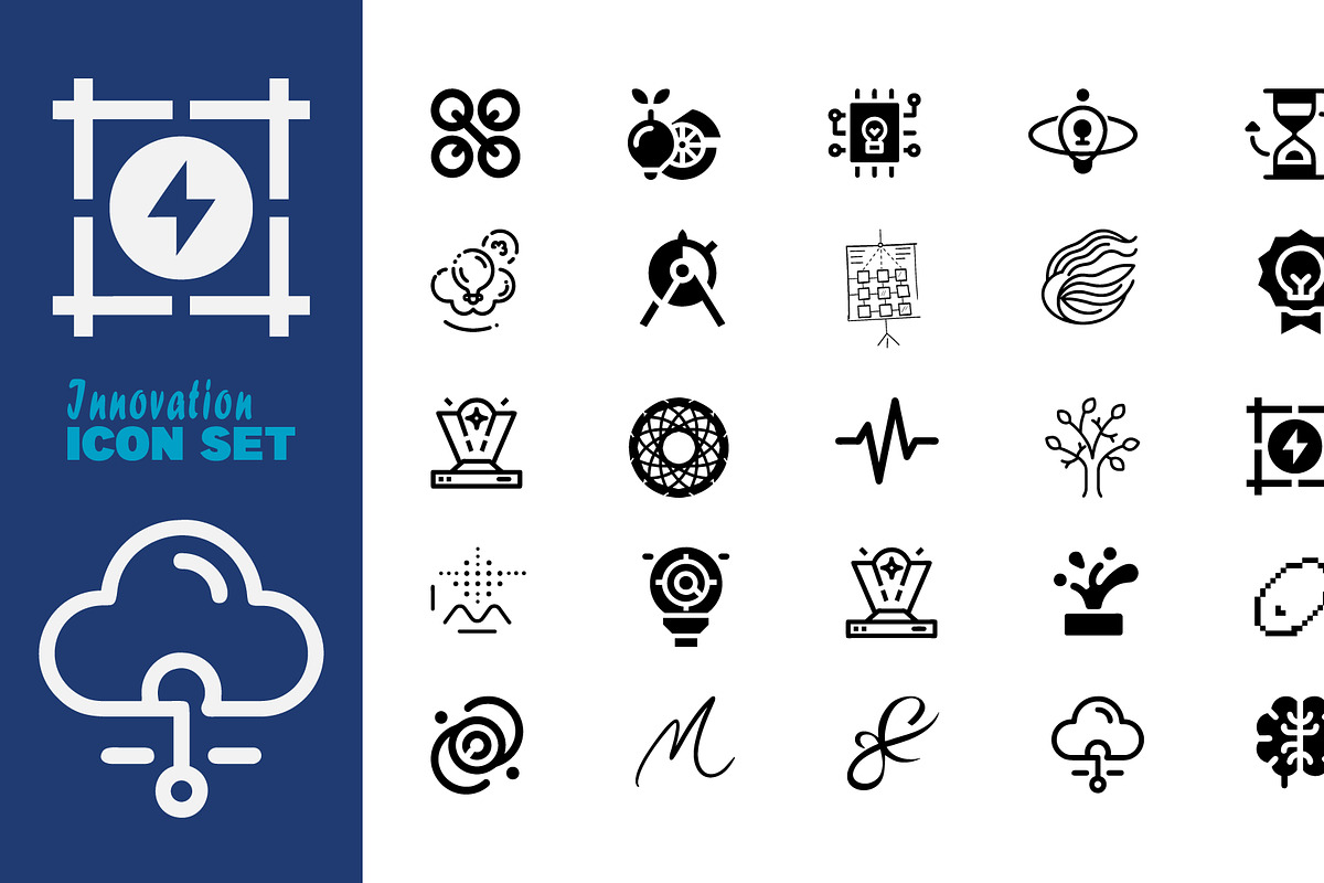 Innovation Icon Set, an Outline Icon by hkmonir (Photo 1 of 2)