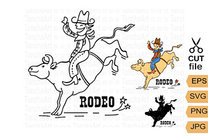 Cowboy Rodeo Bull Clipart Svg Png