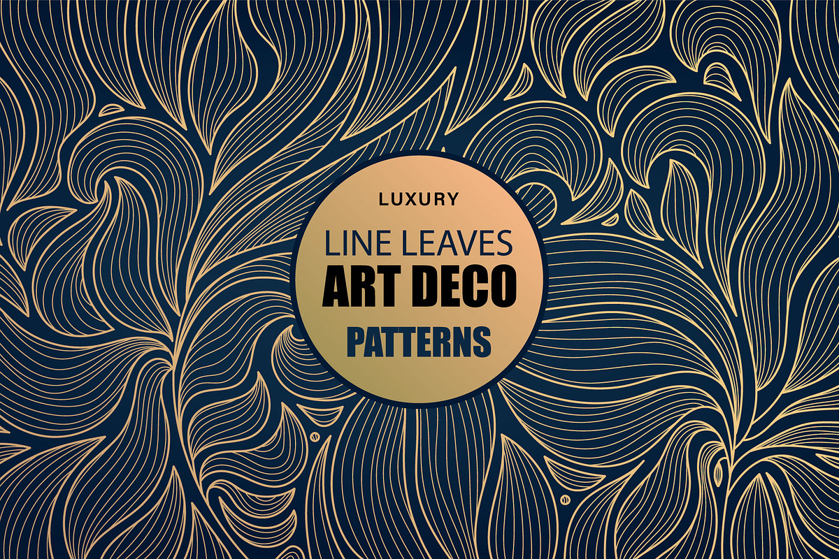 Luxury line leaves art deco patterns, a Pattern Graphic by Marylia (Photo 1 of 16)