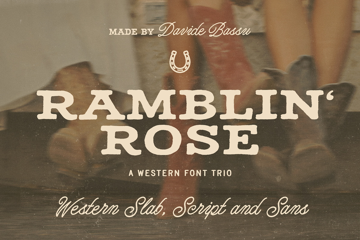 Ramblin Rose - Western Font Trio, a Handwritten Font by Davide Bassu (Photo 1 of 9)
