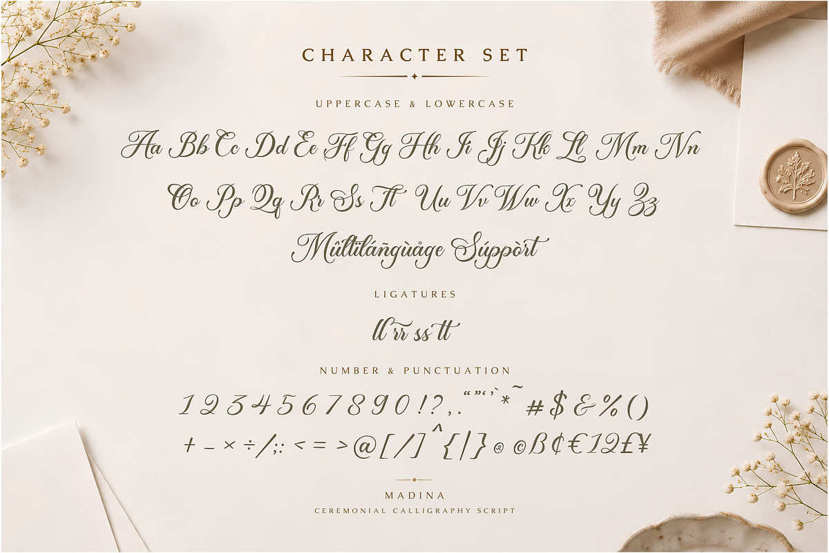 Madina Modern Calligraphy Script, a Script Font by Ghuroba Studio (Photo 9 of 11)