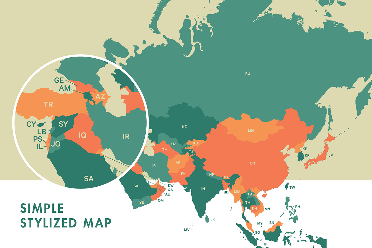 Asia Vector Map, a Graphic by Ben Buysse (Photo 2 of 4)