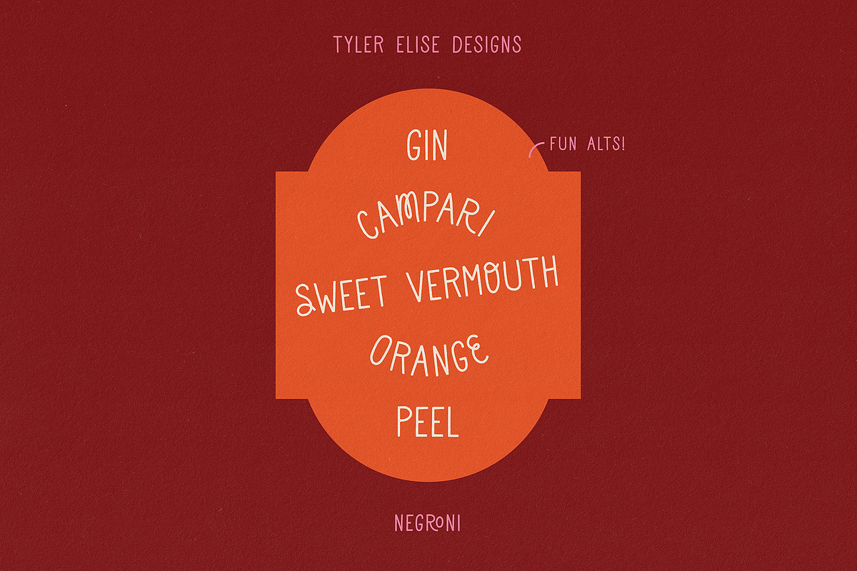 NEGRONI by Tyler Elise, a Sans Serif Font by tylerelise (Photo 3 of 5)