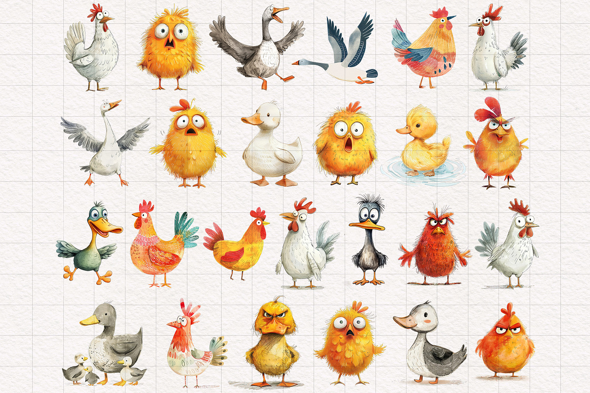 Funny Poultry Bird Clip art, an Animal Illustration by PaintPixelCo (Photo 4 of 9)