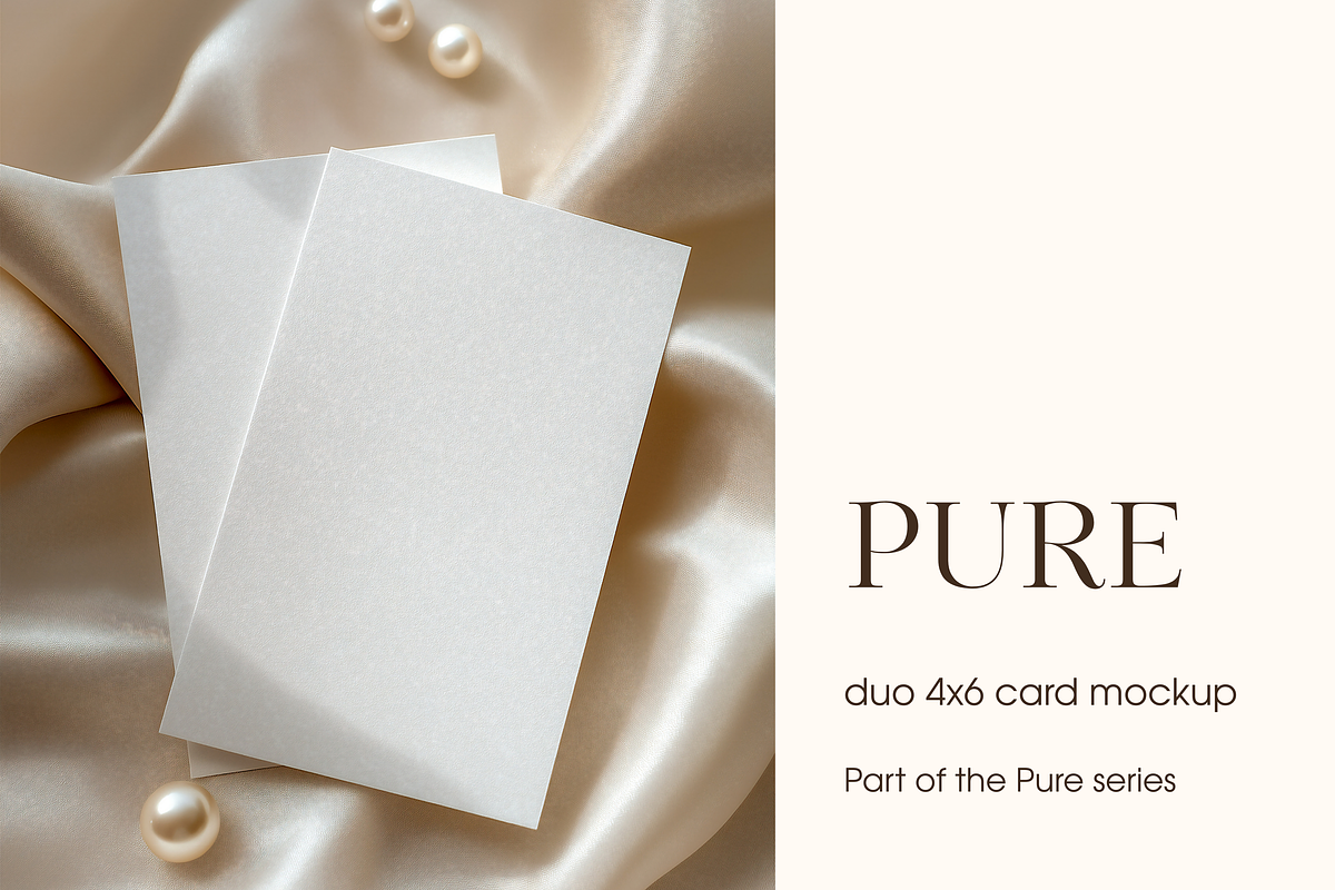 Neutral Beige Double Card Mockup, a Product Mockup by Serenefeeling (Photo 1 of 6)