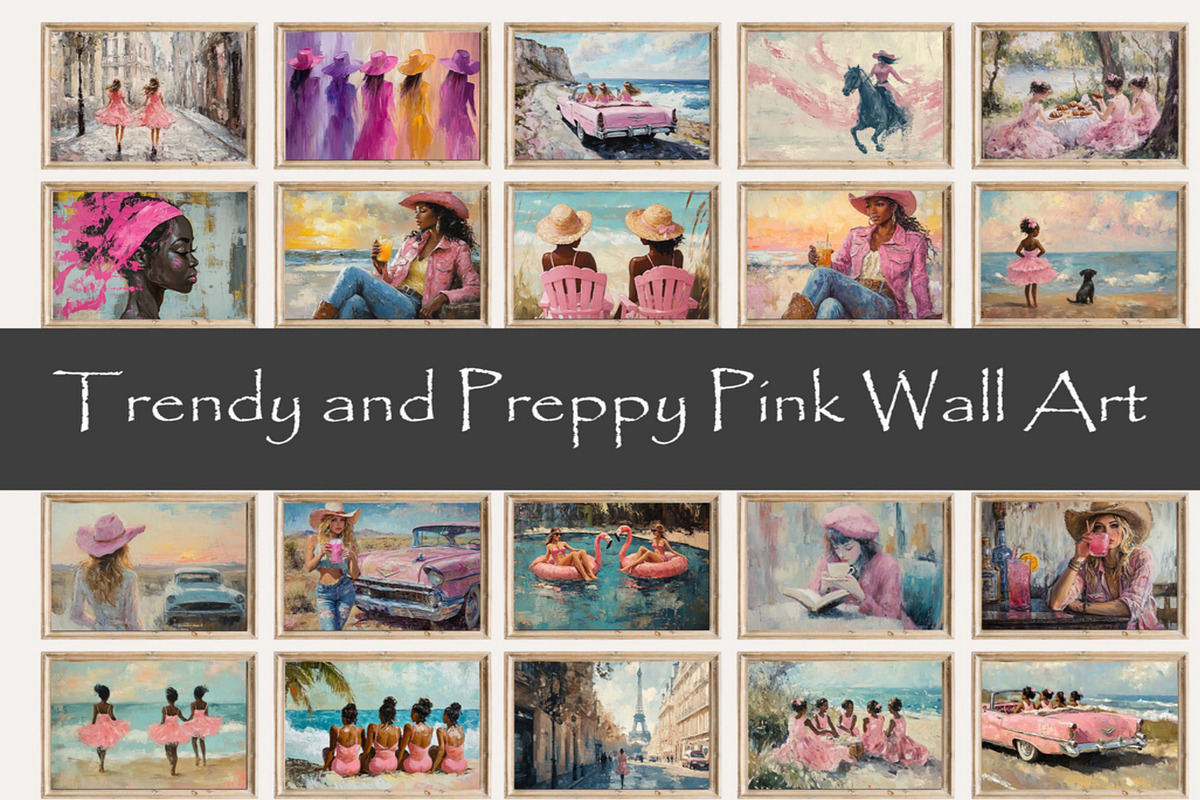 Trendy & Preppy Pink Art Collection, an Illustration by PrintablesByFranklyn (Photo 6 of 6)
