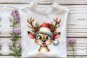 Funny Reindeer Christmas Clipart, an Illustration by Libby Wishes (Thumbnail 3 of 6)