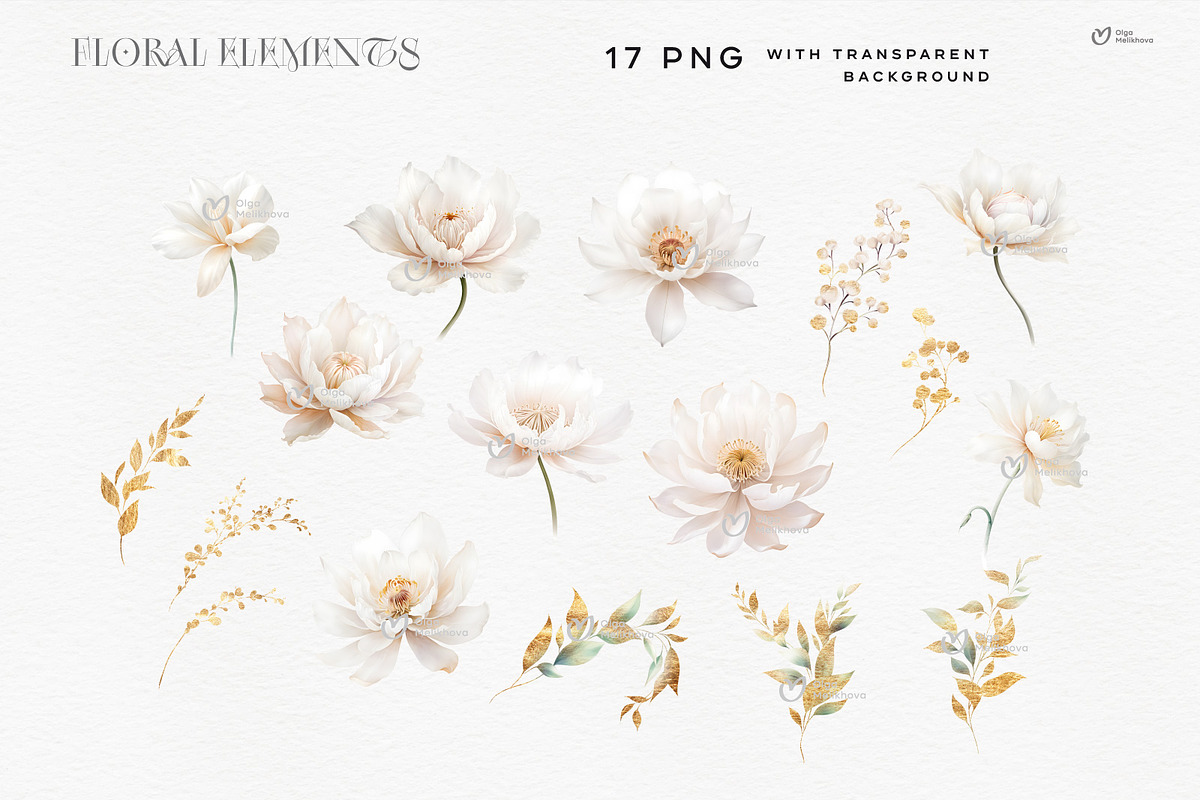 Fantasy flowers, White peonies, an Object Illustration by ollalya (Photo 9 of 9)