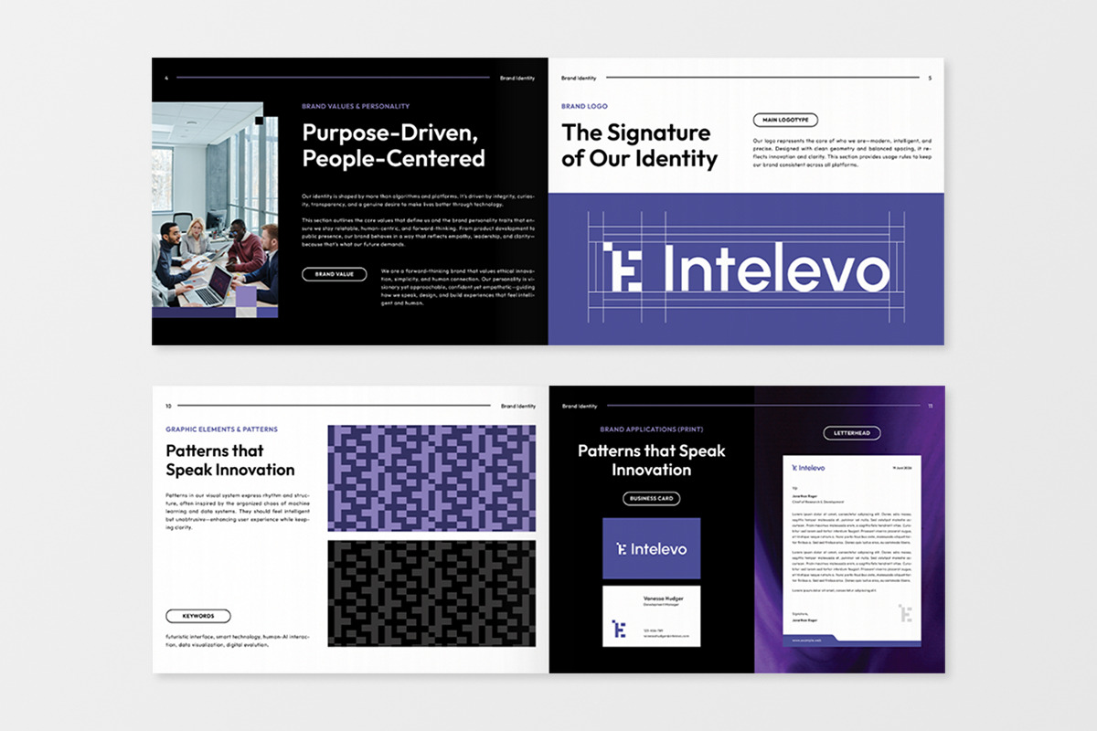 Tech AI Brand Guideline Brochure, a Branding & Logo Template by twinstd (Photo 4 of 6)