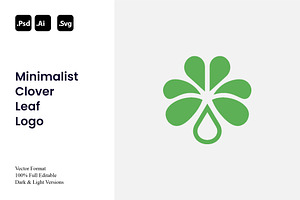 Minimalist Clover Leaf Logo, a Branding & Logo Template by Luxury Logos