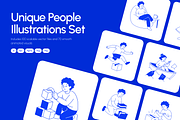 170 People Illustrations Bundle, a Person Illustration by Vectors Market (Thumbnail 1 of 14)