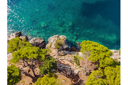 Aerial view of sea waves and, an Architecture Photo by Elizaveta Galitskaya