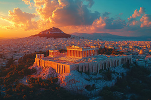 Majestic sunset over the Acropolis i, a Photo by Tanuart