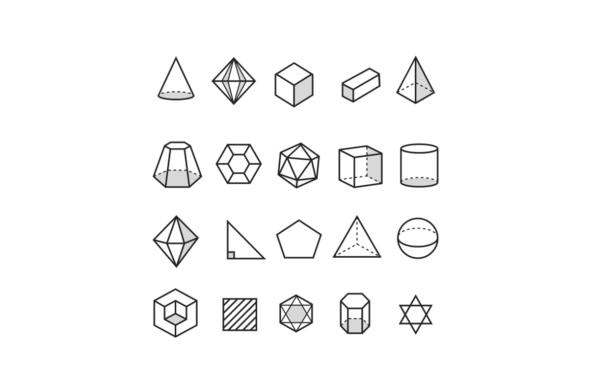 20 Geometric Icons, an Outline Icon by Creative VIP