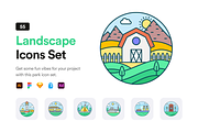 Landscape Icon Set, a Duotone Icon by Brickclay (Thumbnail 1 of 9)