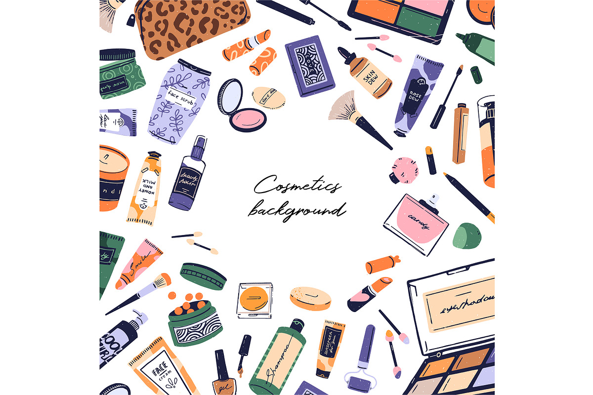 Beauty products set + templates, an Object Illustration by PaperTrident (Photo 6 of 10)