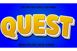 Quest Vector 3d Editable Text Effect