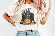 Cat Halloween Png, Ghost Cat Shirt, an Illustration by Watercolor design (Thumbnail 2 of 3)
