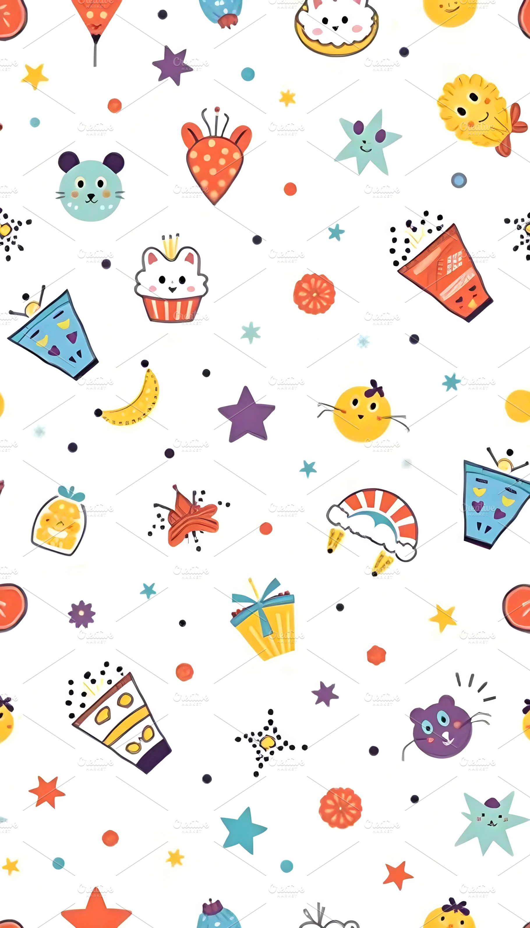 Colorful Minimal Line Doodle Seamles, a Photo by LOGOCREATIVE