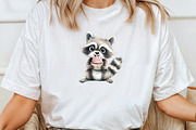 Quirky and Funny Raccoons Clipart, an Illustration by CraftArtStudio (Thumbnail 4 of 6)