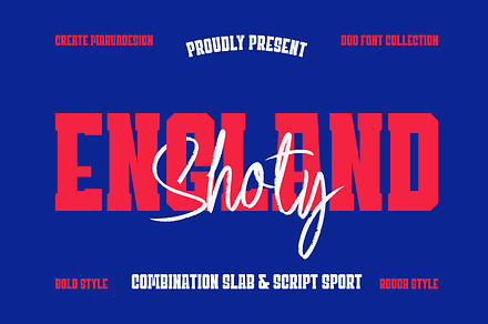 England Shoty - Duo Font Sport, a Slab Serif Font by Marvadesign