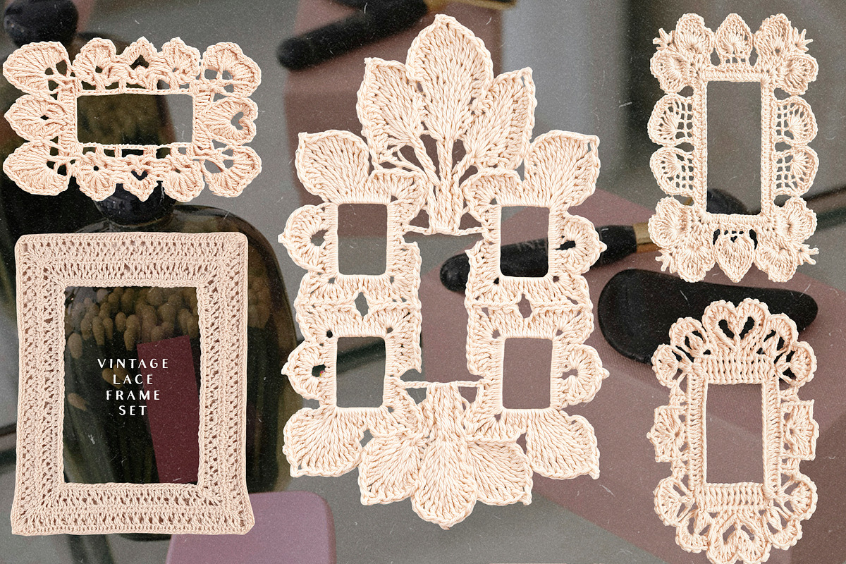 Crochet Frames: Vintage Lace Set, an Object Graphic by Purple (Photo 12 of 14)
