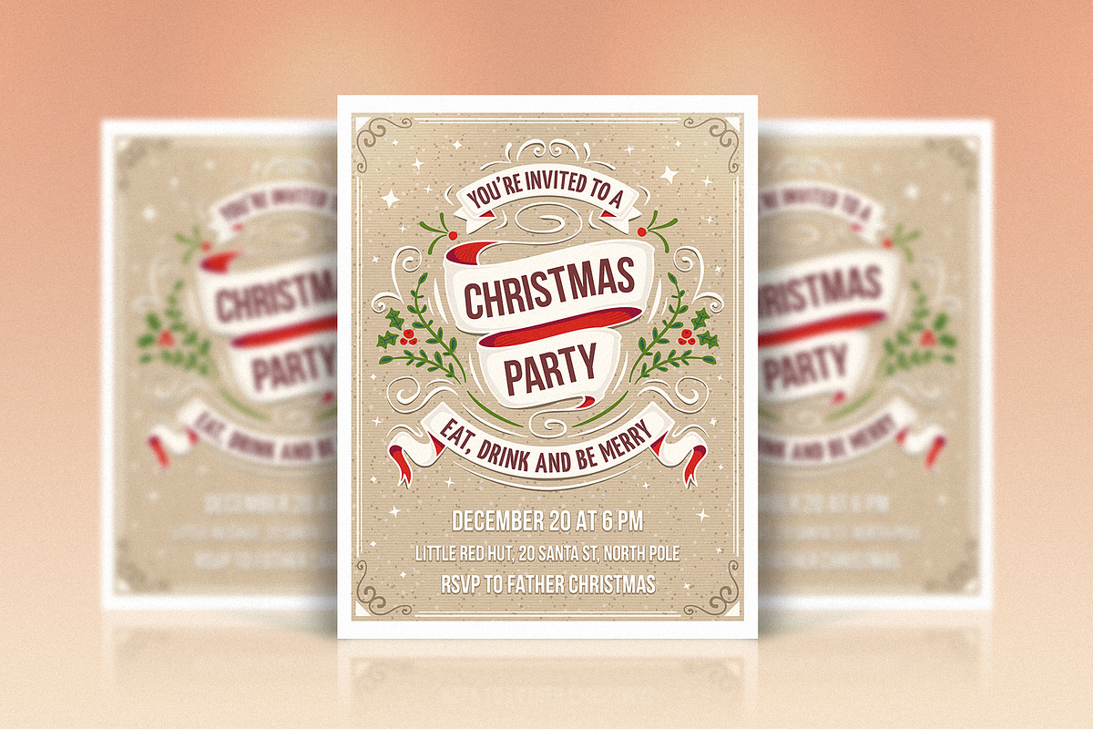 Christmas Party Invitation, an Invitation Template by Mera Pixels (Photo 4 of 5)