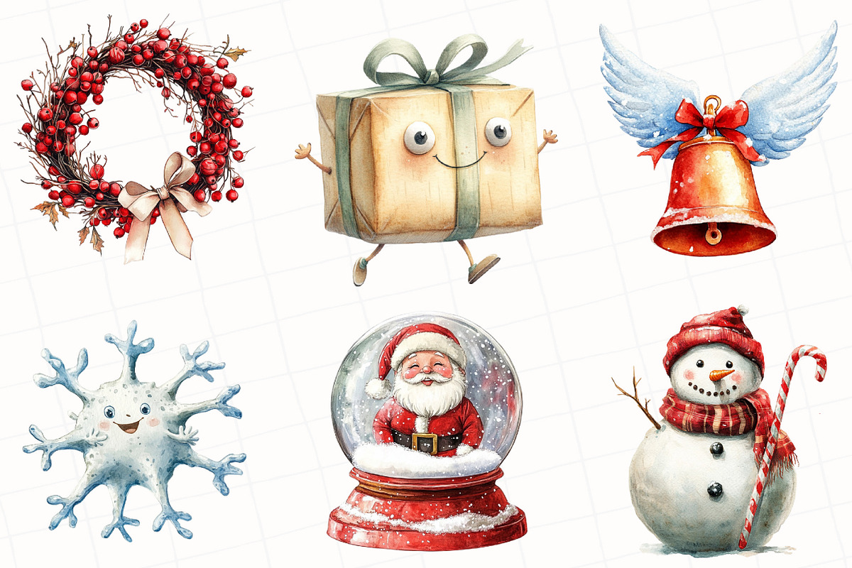 Cute Christmas Clipart, an Illustration by OK Design (Photo 5 of 5)