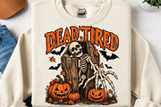 Halloween Dead Tired Skeleton Coffin, a Seasonal Illustration by Canvas Craft (Thumbnail 2 of 6)