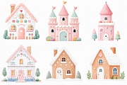 Watercolor Gingerbread House Clipart, an Illustration by Libby Wishes (Thumbnail 4 of 7)