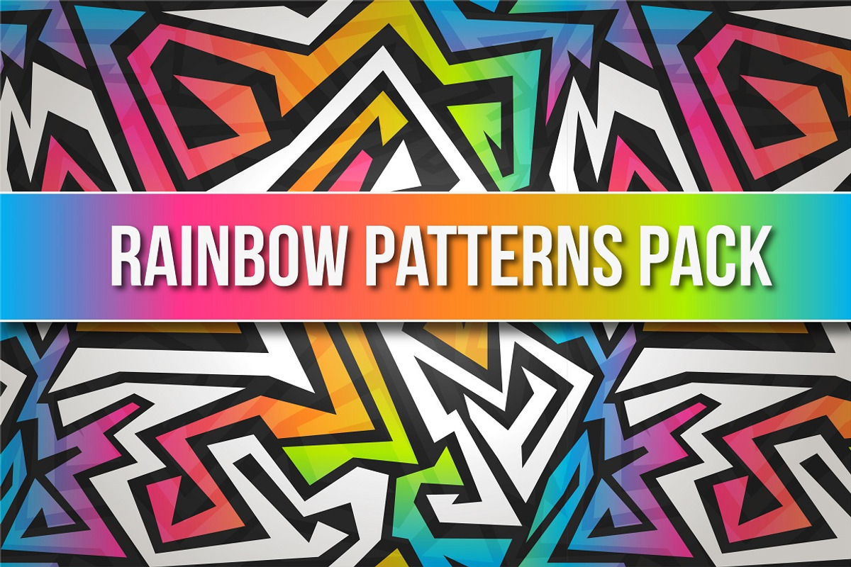 Vector Rainbow Patterns Pack, a Texture Illustration by Gudiny (Photo 1 of 5)