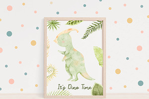 Birthday Baby Dinosaurs Watercolor