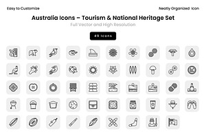 Australia Icons – Tourism & National, an Icon by Wencory