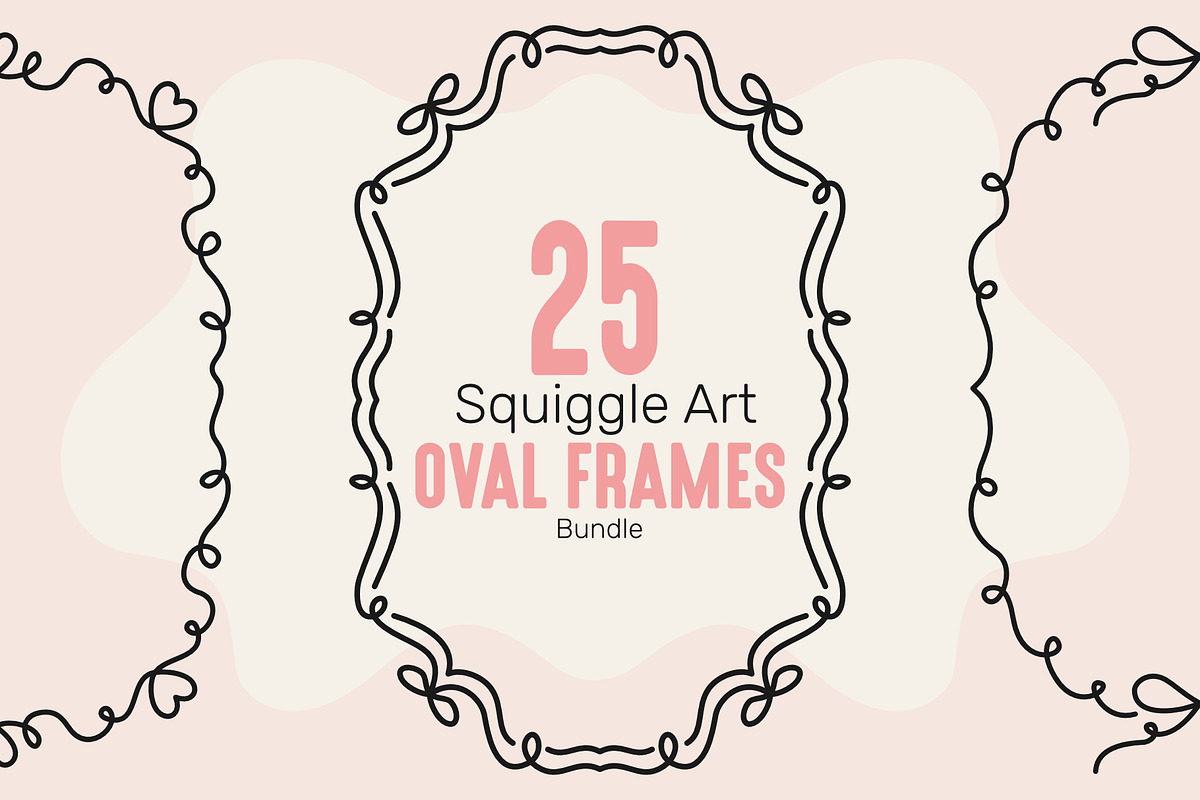 Squiggle Art Oval Frames Bundle, an Object Graphic by moja doodle (Photo 1 of 8)