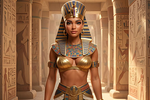 beautiful young ancient egypt woman AI generated, a Photo by WorldOfPhotos