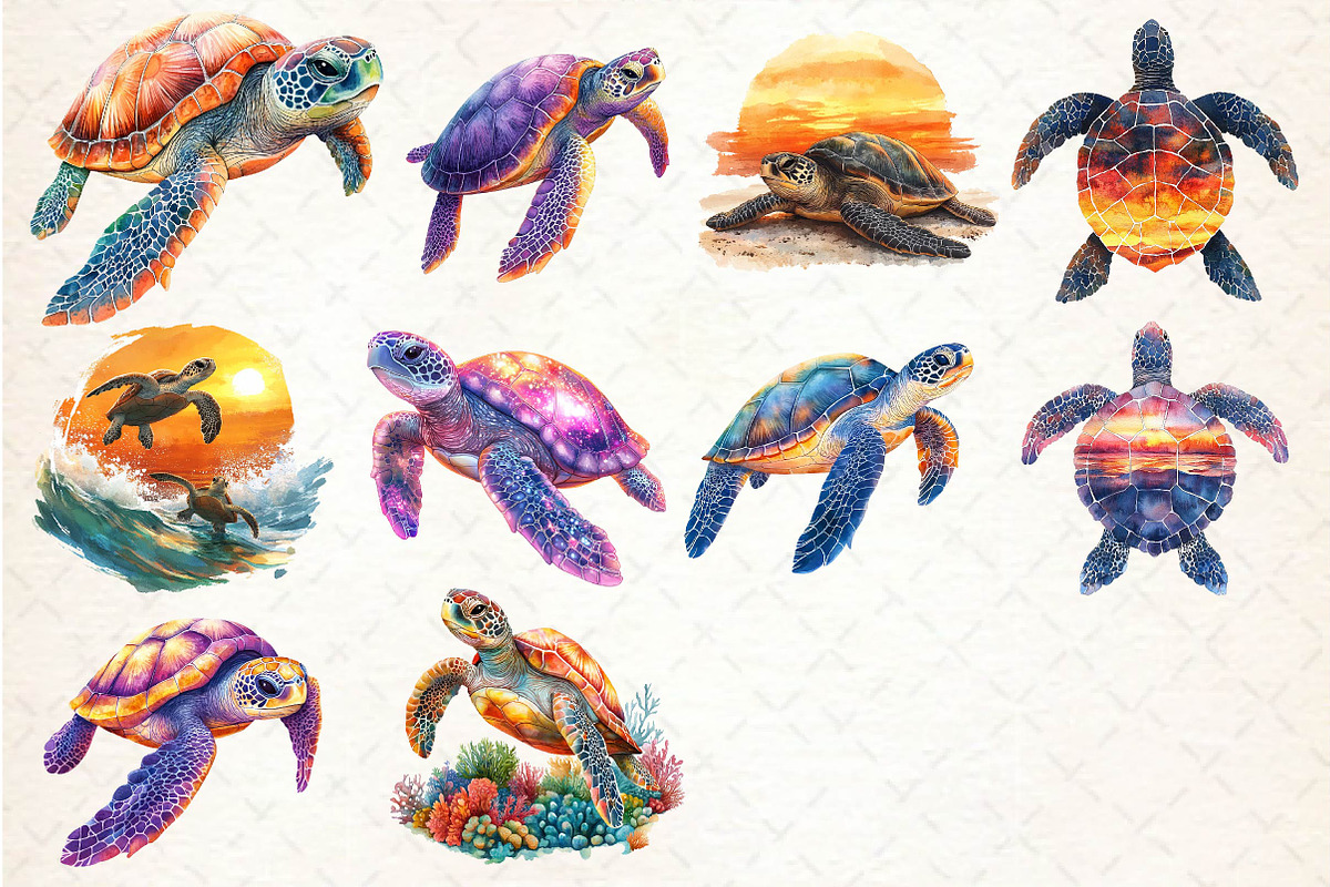 Sunset Sea Turtle Sublimation Bundle, an Illustration by Dream Creation (Photo 4 of 4)