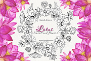 Lotus flowers and leaves, a Decorative Illustration by Art AleshkaK (Thumbnail 1 of 3)